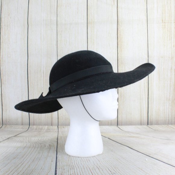 Women's Black Wool Bow with String and Bow Accent Hat Size OS - Picture 6 of 9